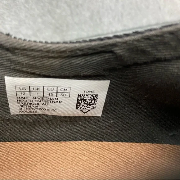 TOMS Men’s Preston Dress Shoes Micro Corduroy Black Lace Up Size 12 GUC - Picture 7 of 8